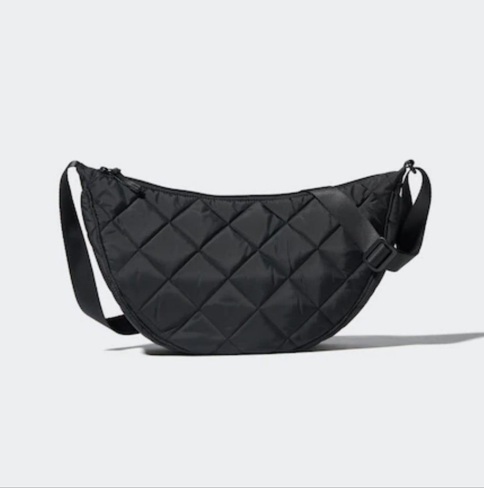 Uniqlo Black Round Quilted Shoulder Bag